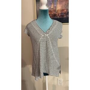Anthropologie Postmark Asymmetrical Striped Womens Top